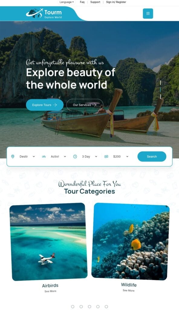 Tour Operator Website